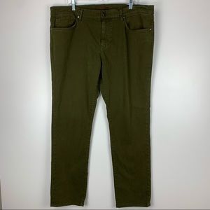 Joe’s Jeans Men’s The Brixton Straight Narrow Pants Green Cotton Modal Size 40